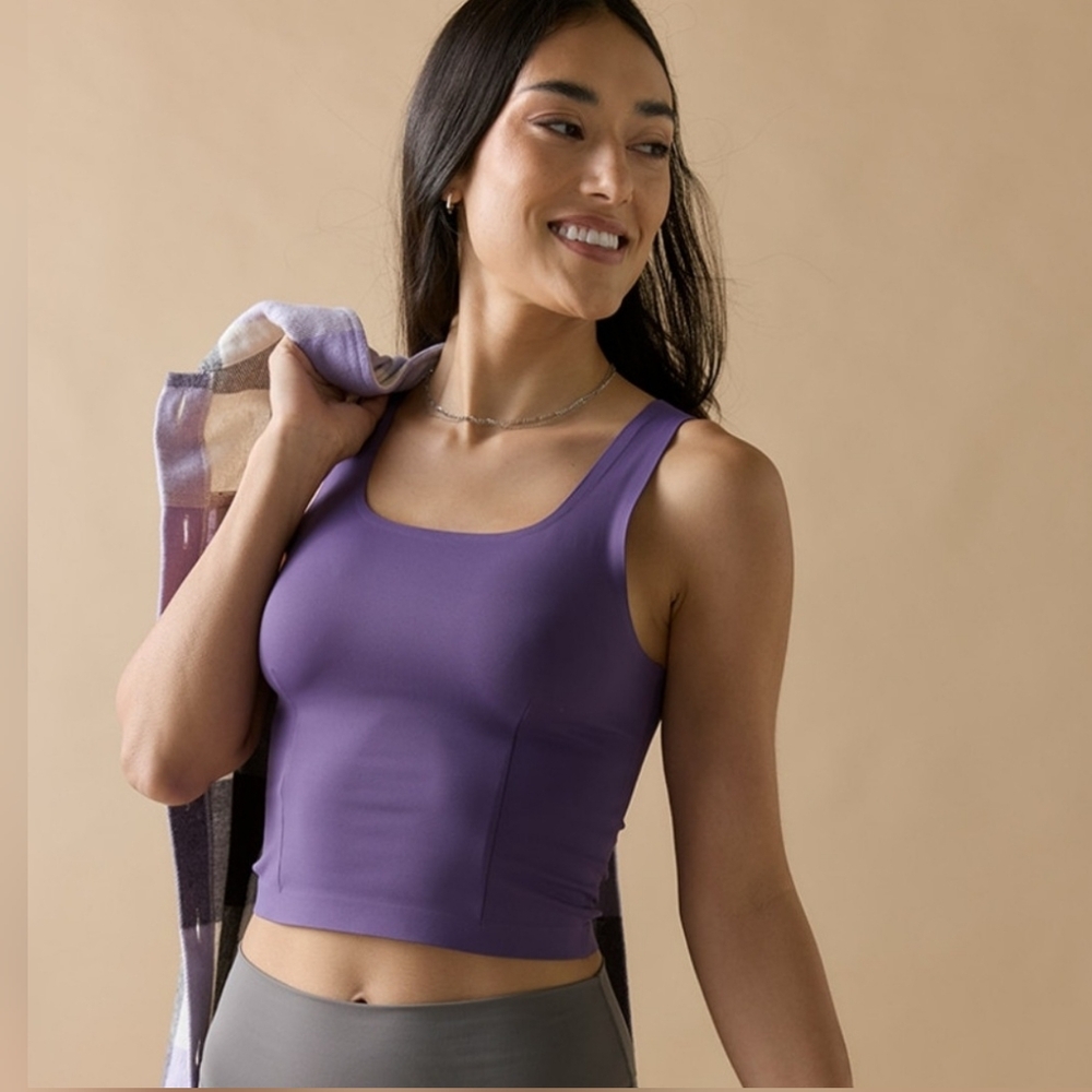 Robbie Square Neck Neoprene Cropped Tank Top